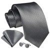 Enlision Silver Grey Ties for Men Wedding Plaid Tie and