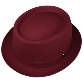 LIERYS Uni Pork Pie Cotton Hat - Classic Style - Comfortable All Around - Breathable for Men and Women - Four Seasons - Made in Italy, bordeaux, L