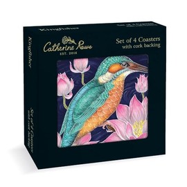 Catherine Rowe Kingfisher Set of 4 Cork Backed Coasters