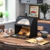 STDDRE Bamboo Bread Box with Cutting Board, Double Layer Extra