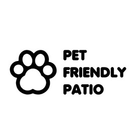 Imagnt Studio - Pet Friendly Patio Sign - Vinyl Decal Made for Home, Business, Indoor and Outdoor use. Size 10 inches, Black Color