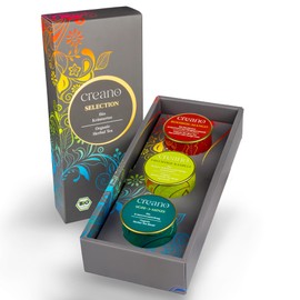 Creano Organic Herbal Tea Gift Set "Loose Tea - Herbal Mix" - 3 Different Types of Tea in Metal Tins - 34 g - Vegan & Gluten Free - Novelty 2024*