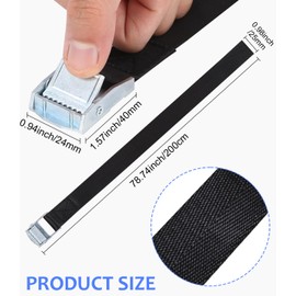 Pack of 6 200 cm lashing straps, short, small lashing strap for bicycle, adjustable lashing straps with clamping lock, lashing strap for motorcycle, strap for bicycle carriers, fastening strap,