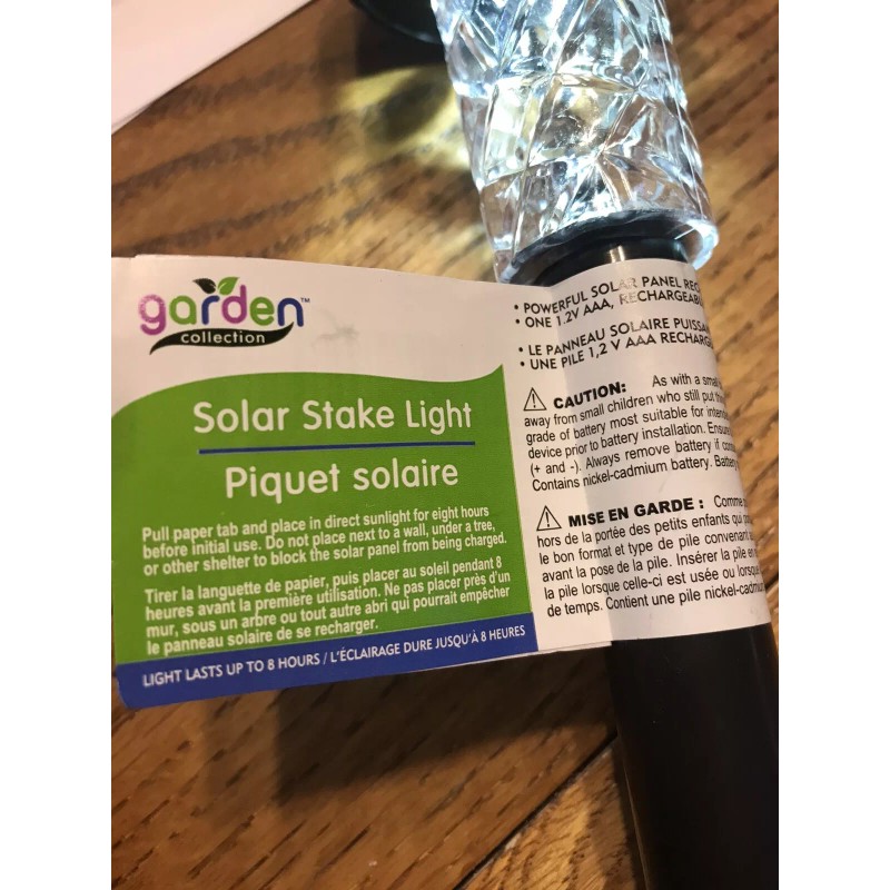 Garden Collection Solar Stake Light. Black ShipN24hours-R