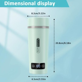 FENYW Portable Kettle Small, 350 ml Mini Heating Cup, 220 V 300 W Travel Kettle, 5 Minutes Fast Boiling, Travel Kettle Small with Automatic Shut-Off for Milk Coffee Tea