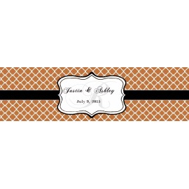 Design That Sign 100 Copper Pattern Monogram Wedding Water Bottle Labels Engagement Bridal 8"x2"
