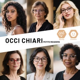 OCCI CHIARI Petite Reading Glasses for Small Face Women Fashion Round Readers 2.5+(1.0 1.25 1.5 1.75 2.0 2.25 2.5 2.75 3.0 3.5 4.0 5.0 6.0)