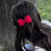 Erimberate Bohemian Red Bow Hair Clips Puffy Bow Tie Hair