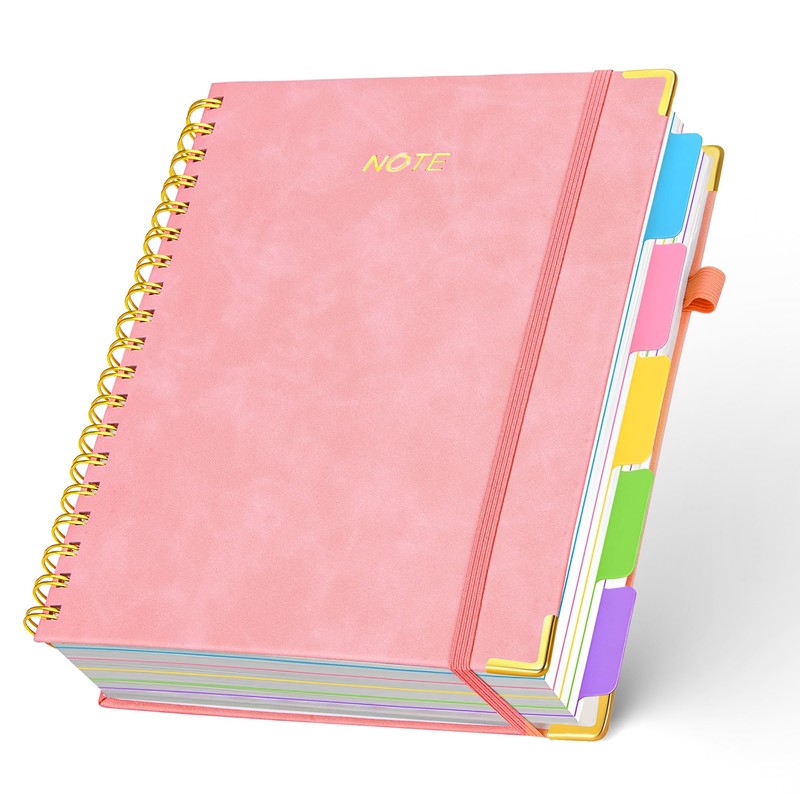FREBLASO 5 Subject Notebook with Removable Dividers Tabs, 300 Pages