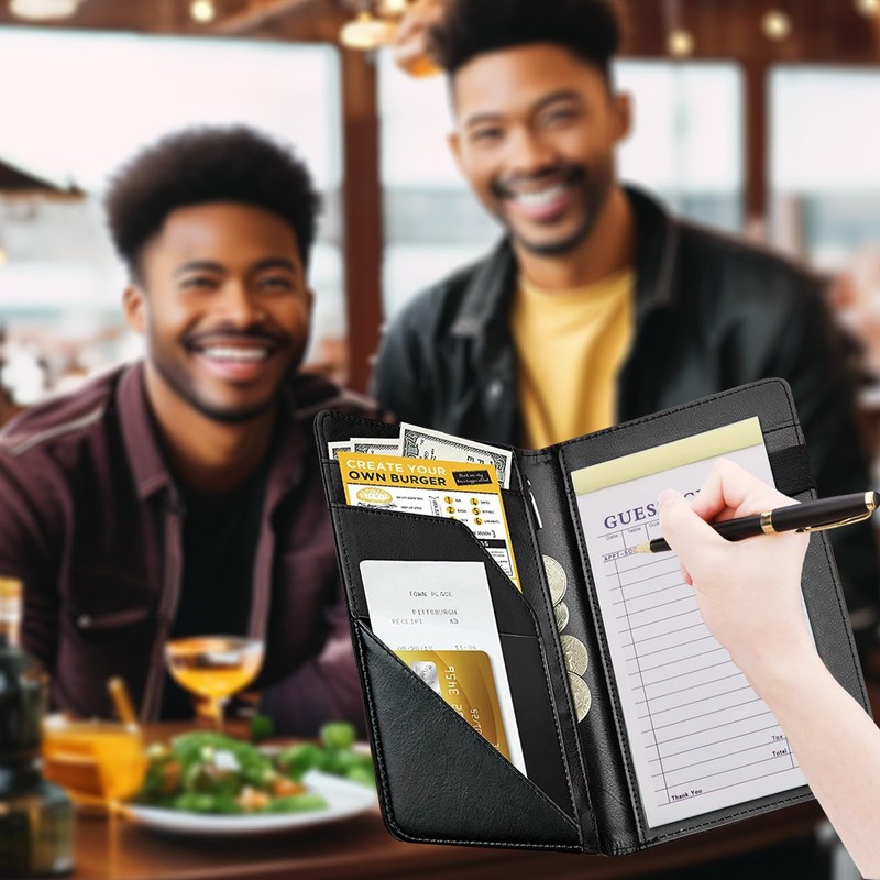 NLZQTTBD Server Books for Waitress Cute Waitress Book PU Leather