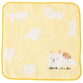 Seikan wonderful world OBSS-070 YE Pile Gauze Towel, Handkerchief, 9.8 x 9.8 inches (25 x 25 cm), Yellow