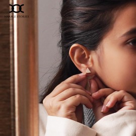 Marble Stories Marble Stud Earrings for Women, Small Earrings for Women Trendy, Women's Jewelry Earrings Studs