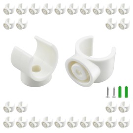 SDTC Tech 30 Pack 1/2 Inch PEX Pipe Clamp Clip, 16 mm U Hook PEX Tubing Clamps Hangers PVC Water Pipe Support Holder Bracket Socket, White Plastic Clips Hangers (Fasteners Included)