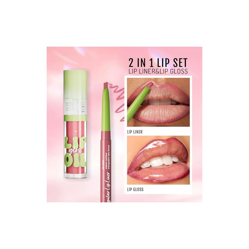 2 en 1 Perfilador de Labios y Brillo de Labios,