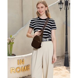 Fuyoula Sling Bags Small Leather Crossbody Bags for Women Travel Fashion Crossbody Sling Handbags Shoulder Purse Camel