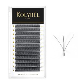 Kolybel W Eyelash Extension 3D Dual-Core Volume Premade Fan Lashes 0.07 D Curl 8-15mm Faux Mink Matte Black 3 Tips Soft Lightweight Lashes Supplies(3D Dual-Core,0.07-D-8-15mm)