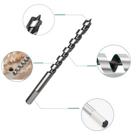 VAONEEY Wood Drill Bit Set 230 mm Long, Auger Drill Bit Wood, 6 Pieces Wood Snake Drill Bit Set with Hex Shank, Art Drill for Woodworking, Diameter 6 mm 8 mm 10 mm 12 mm 14 mm 16 mm