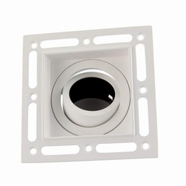 Horizon Matt White Square Trimless Plaster in GU10 LED Anti Glare Low Profile Die Cast Tilt Rotate Ceiling Downlight Spotlight