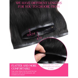 Lacer Body Wave Clip in Hair Extensions Real Human Hair, Seamless 7 Pcs 115g Wavy Human Hair Clip in Extensions for Women Natural Black 18 Inch