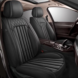 RAWAKORW Full Set Car Seat Covers Fit for 2003-2014 Volvo XC90 Faux Leather Seat Cover Front&Rear with Airbag Compatible, Waterproof Automotive Cushion Accessories Interior Decor(5 Seat,Black)