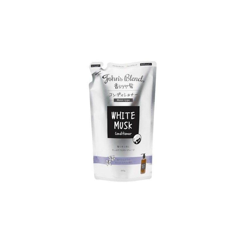 John's Blend OA-JON-43-1 Conditioner Refill, Moist Type, White Musk, 14.1
