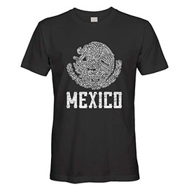 Men's Mexican Eagle Coat of Arms Mexico T-Shirt (Black, X-Large)