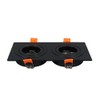 BRENDAXIN Square Black Double-Head GU10 Downlight housing, recessed Spotlight Frame,