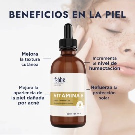 Hebbe Cosmetics Vitamina E – Crema Facial Vegana Antioxidante para Hidratación y Cuidado de Piel Sensible 100g