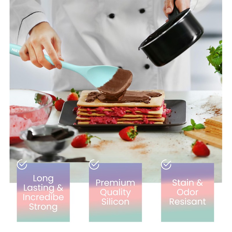 NEXTOP Silicone Spatula Set of 4 – Multipurpose Seamless Silicone