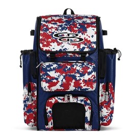 Boombah Superpack Bat Pack - Backpack Version (no wheels) - BPSPCMC23 Digital Camo Royal/Red