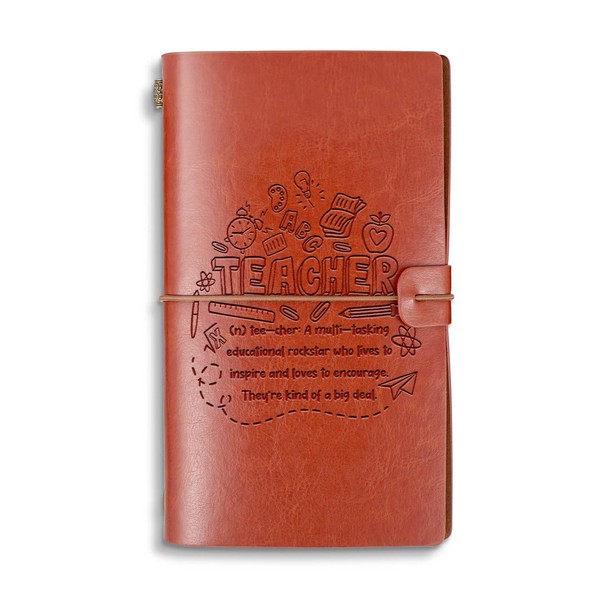 WHLBHG Teacher Definition Gift Teacher Faux Leather Journal Notebook Appreciation
