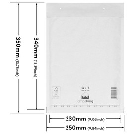 officeking Bubble Envelopes G7 White 250 x 350 mm DIN A4+ Padded Envelopes Pack of 100