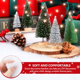 EIMMBD Large Artificial Snow Blanket 31 in x 7.8 FT Thick Soft Fluffy Blanket Cover Fake Snow Roll for Christmas Tree Party Table Runner Village Holiday Decorations Indoor Outdoor (1pc Blanket)