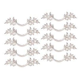 Fvstar 10pcs Antique Dresser Handles, Farmhouse Kitchen Cabinet Pulls, Vintage Drawer Pulls and Knobs,Door Pulls for Cabinet,Dresser,Drawer, 2.5 inch Hole Center (Silver)