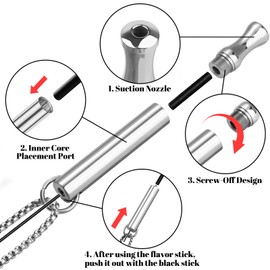 ASTOFLI Quit Smoking Breathing Necklace for Adults - Flavored Stress Breathing Necklace Stop Smoking for Women - Fidget Breathlink for Men Meditation Breathe Anxiety Whistle Necklaces Shift Breathlace