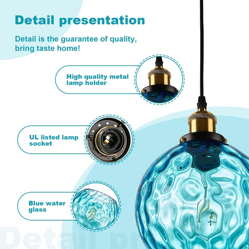 Pobllem Plug in Hanging Lamp, Modern Plug in Pendant Lighting