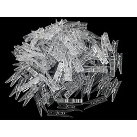 50pcs Clear Plastic Spring Hanging Clips Clamps Clothes Line Mini Paper Photos Clip Clothespins Hanger Clips Folder For Exhibition Office