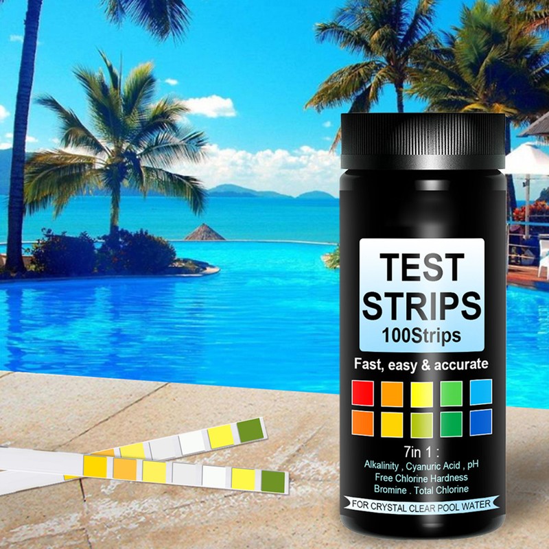 100pcs PH Test Strip 7 in 1 Pool Water Test