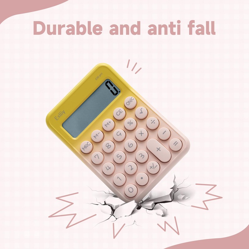 Exlliy Exlliy Pocket Calculator, Kids 8 Digit Small Desktop, LCD