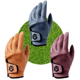 FAR&STRAIGHT Premium Cabretta Leather Men's Golf Glove - Exceptional Grip, Style, and Comfort (Navy, Medium)