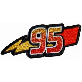 95 Thunderbolt Racing McQueen Embroidered Patch - Iron on or sew 3.5" X 1.5" D024