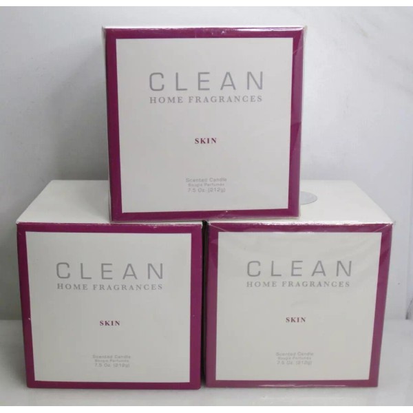CLEAN HOME FRAGRANCES SKIN SCENTED CANDLE 7.5 OZ LOT OF