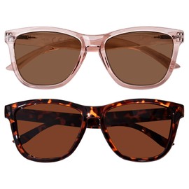 ZESAKER Reading Sunglasses for Women Men Full Lens Outdoor Readers Sunglasses UV Protection Sun Readers Eyeglasses (Tortoise+ Light Brown, 2.0)