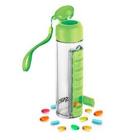 Portable 3-in-1 Water Bottle & Pill Organizer - 400ml