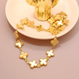 Chunky Ball Beaded Necklace for Women Big Heart Clover Seashell Necklaces Beads Chain Neck Choker Jewelry, X-Large, Zinc, No Gemstone