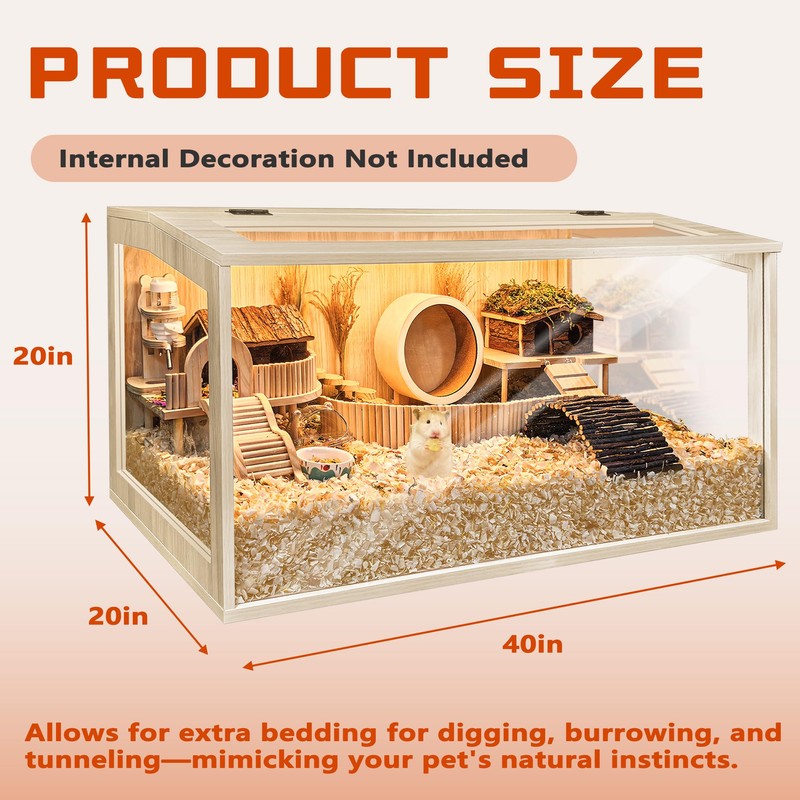 Prolee Hamster Cage Chewproof Wooden 24 Inch Guinea Pig Cages