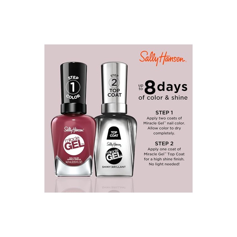 Sally Hansen Esmalte para Uñas Miracle Gel, BeetPrayLove, 14.7 ml