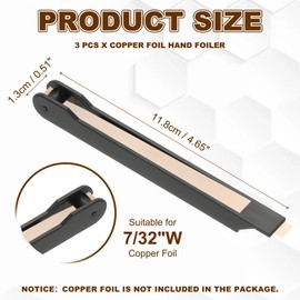 PATIKIL Copper Foil Hand Foiler, 3 Pcs Stained Glass Copper Foil Tool Hand Foiler for 7/32" Width Wrapping Tools for Glass DIY Handcraft Making, Black