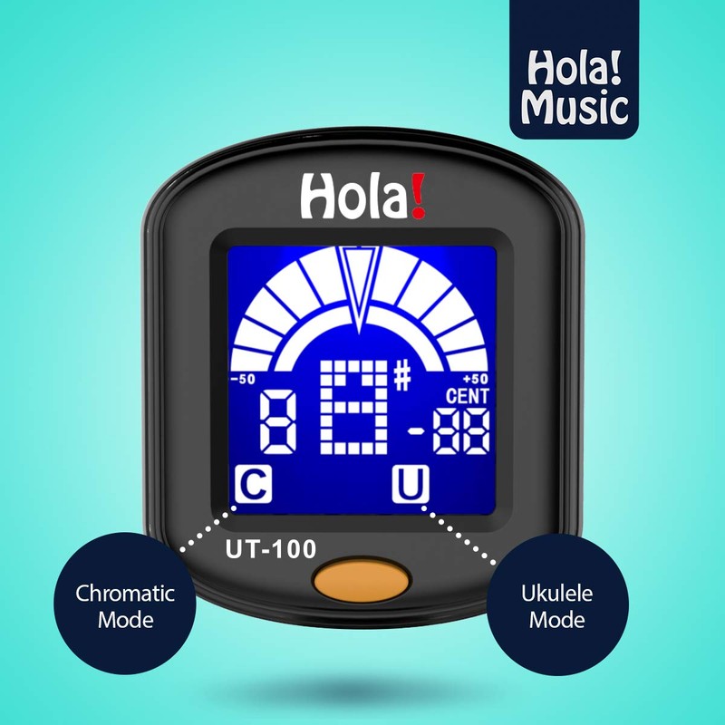 Hola! Music Professional Clip-On Tuner, Ukulele Tuner Rechargeable, Quick &