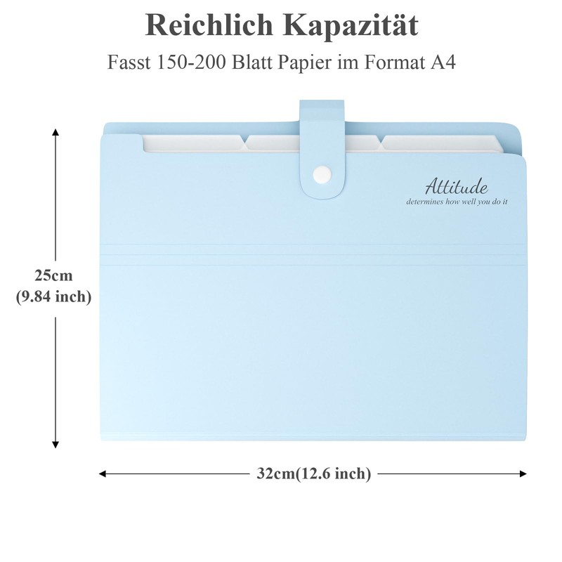 Expanding File A4, 12 Compartments Expandable File Folder Document Folder